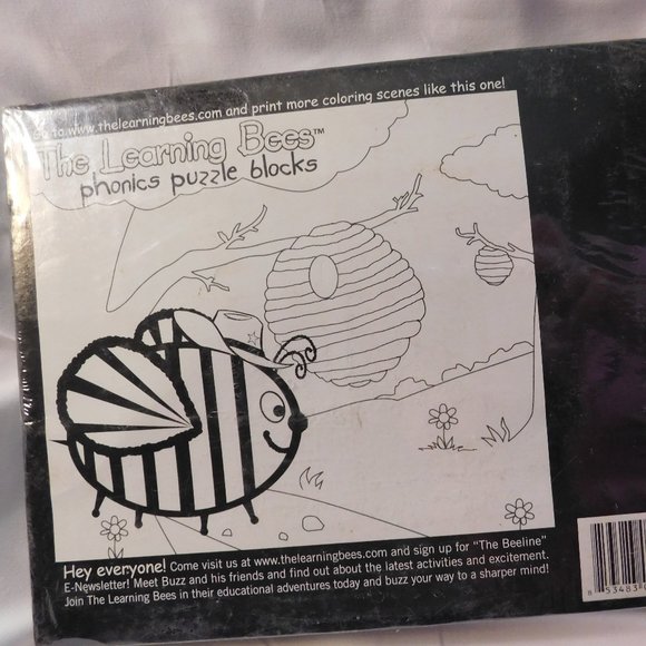 Phonics Puzzle Blocks Learning Bees Motor Cognitive Skills Spelling - Picture 3 of 3